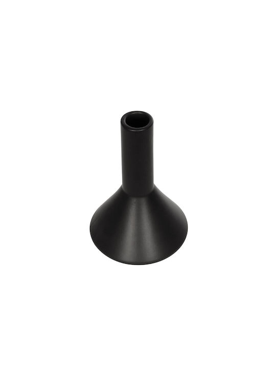GloboStar Διακοσμητικό Βάζο Κεραμικό Cannoli Μαύρο Φ13xΥ20cm