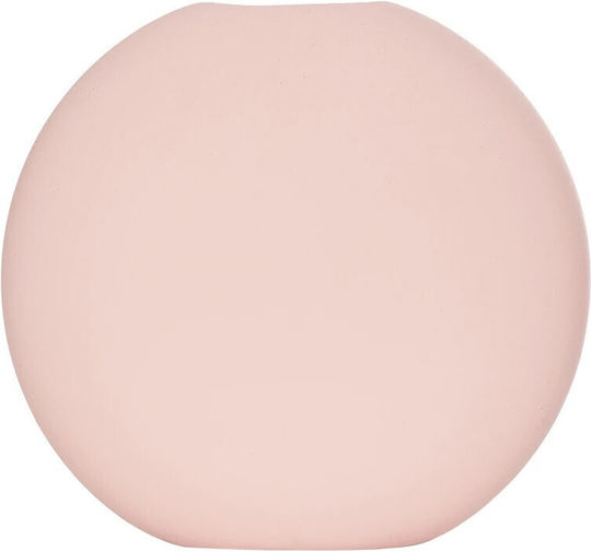 GloboStar Διακοσμητικό Βάζο Κεραμικό Artificial Garden Sicily Ροζ Φ15xΥ14cm