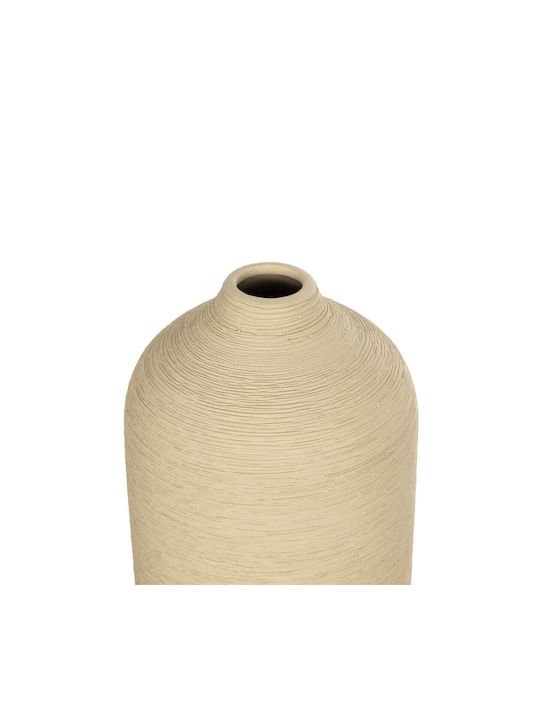 GloboStar Διακοσμητικό Βάζο Κεραμικό Velencia Μπεζ Φ10xΥ33cm