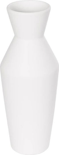 GloboStar Керамична Ваза Artificial Garden Malvina Бяла Ф10xВ24см