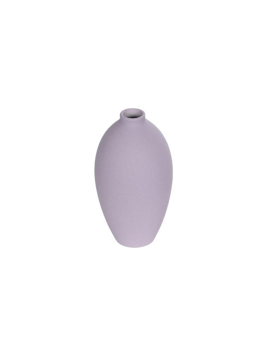 GloboStar Διακοσμητικό Βάζο Κεραμικό Artificial Garden Amethyst Μωβ Φ8xΥ14cm