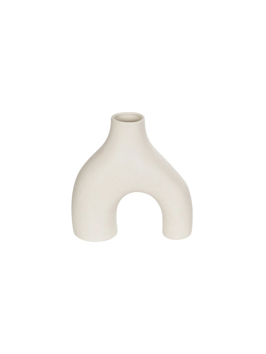 GloboStar Διακοσμητικό Βάζο Keramik Toledo Beige 10x23x24cm 1Stück
