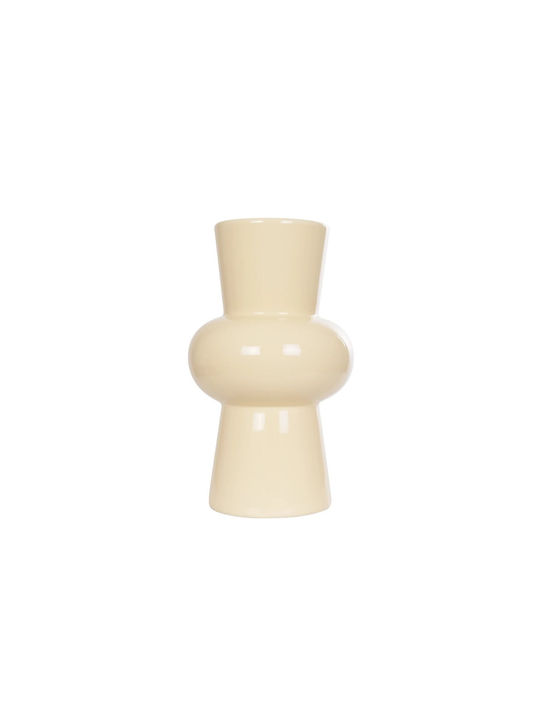 GloboStar Διακοσμητικό Βάζο Keramik Artificial Garden Desert Beige 14x14x25cm 1Stück