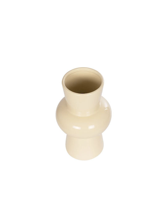 GloboStar Διακοσμητικό Βάζο Keramik Artificial Garden Desert Beige 14x14x25cm 1Stück