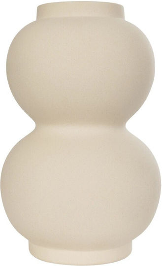 GloboStar Декоративна ваза Керамика Artificial Garden Pearl Бежов 13x13x21см 1бр