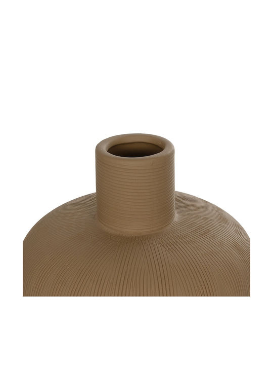 GloboStar Διακοσμητικό Βάζο Κεραμικό Artificial Garden Corneol Καφέ Φ17xΥ20cm