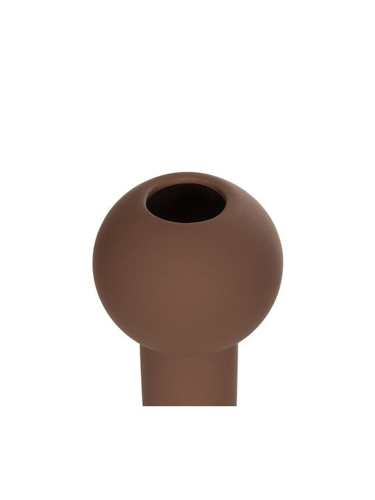 GloboStar Διακοσμητικό Βάζο Keramik Artificial Garden Costa Rica Braun 10x10x21cm 1Stück