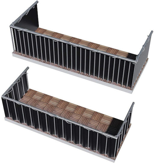 Bakaji Separator de Umbrire Gri cu acoperire PVC 0.9x6m 450gr/m²