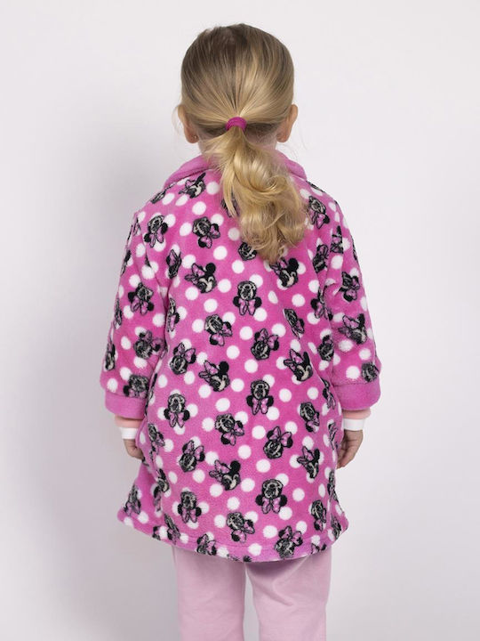 Arnetta Kinder Bademantel Winterlich Fleece Fuchsia