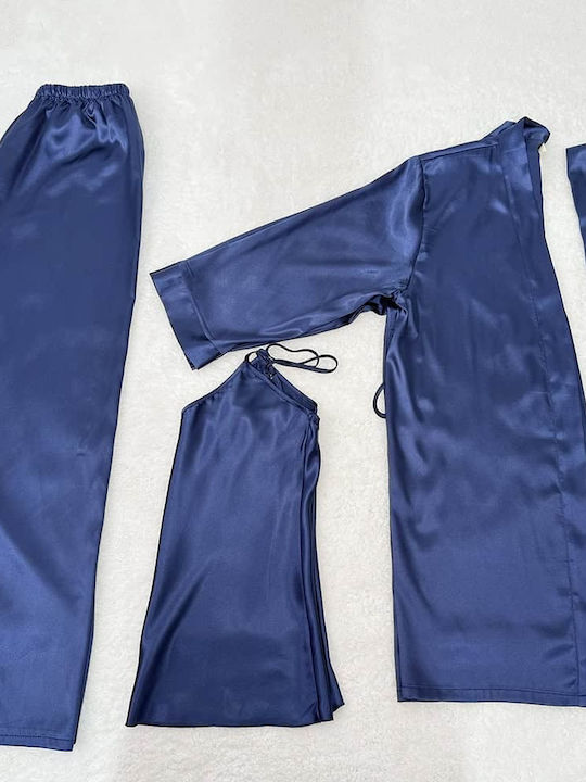 Cootaiya Set Pijamale pentru Femei Dark Blue Scurt