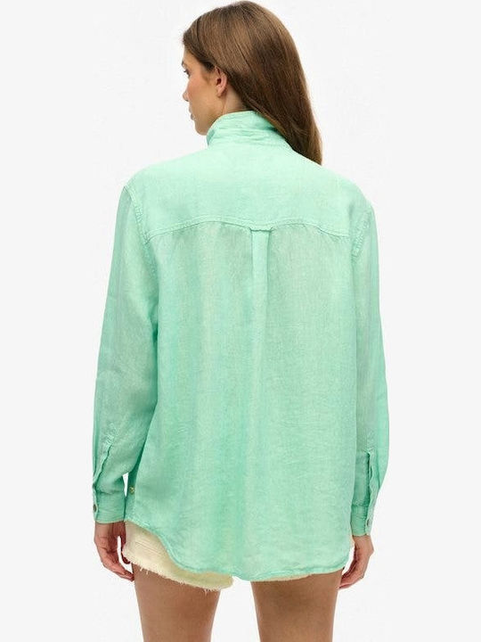 Casual Mânecă lungă Femei In Cămașă Turquoise