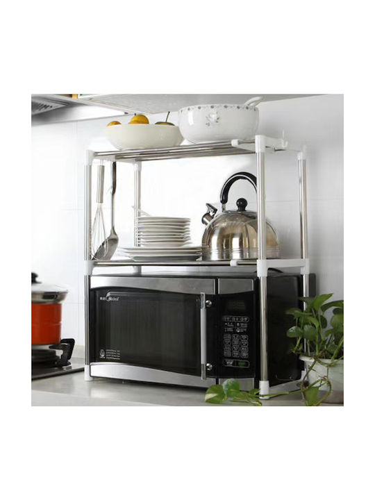 Bakaji Βάση για Φούρνο Μικροκυμάτων Inox 87x32x43.5εκ. Ροζ