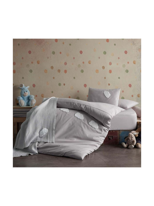 Class Home Collection Baby Duvet Cover Set With Pillowcase Cloud Grey 120x150cm