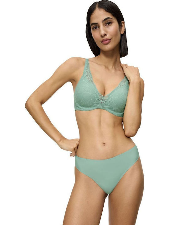 Body Make-up Damen Slip mit Spitze Grün