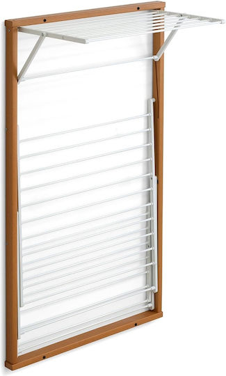 Folding Wooden Wall Clothes Drying Rack with 15m Hanging Length
