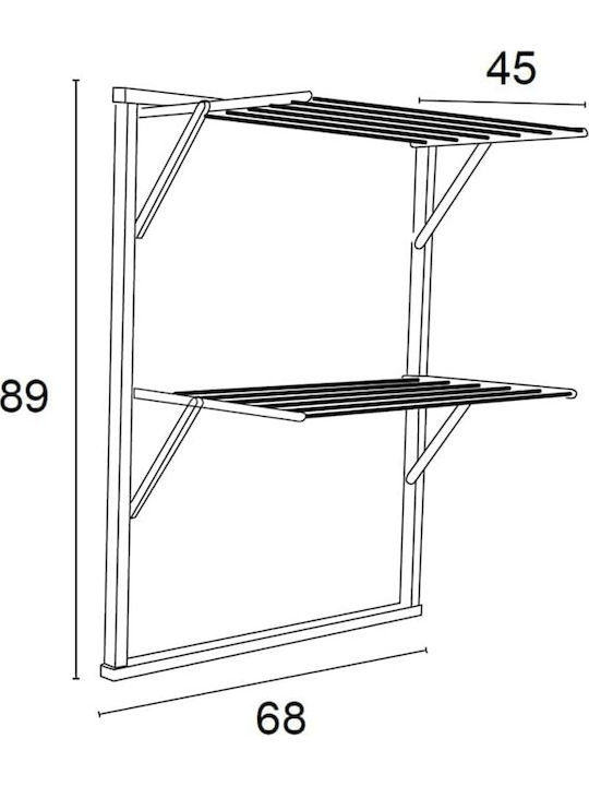 GreenTech Klaus Arit Folding Wall Clothes Drying Rack for Balcony Wooden with Hanging Length 10m