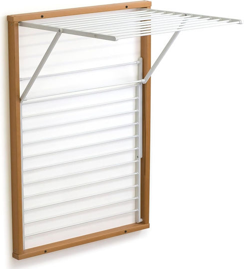 Folding Wall Clothes Drying Rack Wooden with Hanging Length 13m