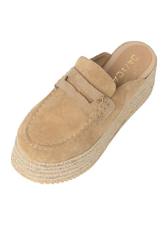Damenplattformen Beige