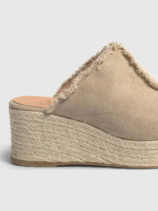 Women's Fabric Platform Espadrilles Beige