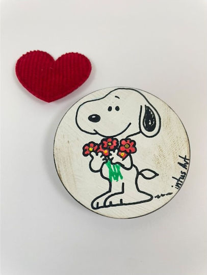 Wooden Handmade Magnet Snoopy Love 4 Designs Design 4