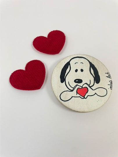 Wooden Handmade Magnet Snoopy Love 4 Designs Design 4