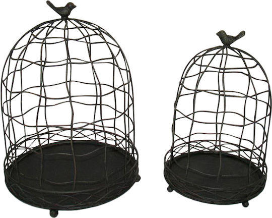 InTheBox Mirtile Deco Metallic Lantern Black 22.9x22.9x34.3cm