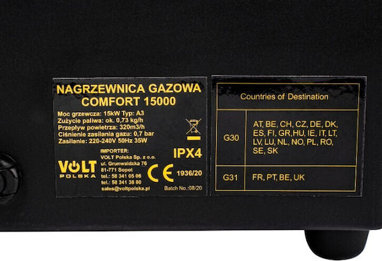 Volt Polska Industrielles Gas-Luftheizgerät 15kW