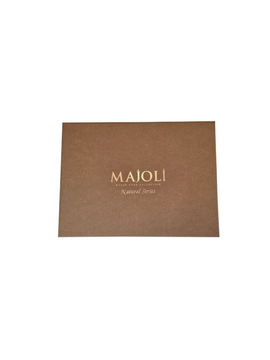 Majoli Bahar Set Husă de Pilotă Dublă cu 2 Fețe de Pernă & 1 Cearsaf 200x220 Natural Solid Dark Gray