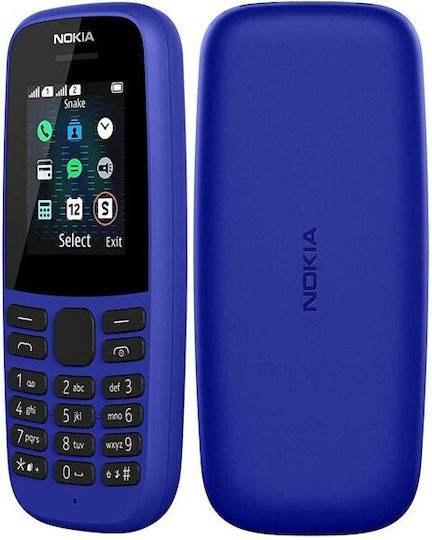 Nokia 105 (2019) Dual SIM Κινητό με Κουμπιά (Ελληνικό Μενού) Μπλε