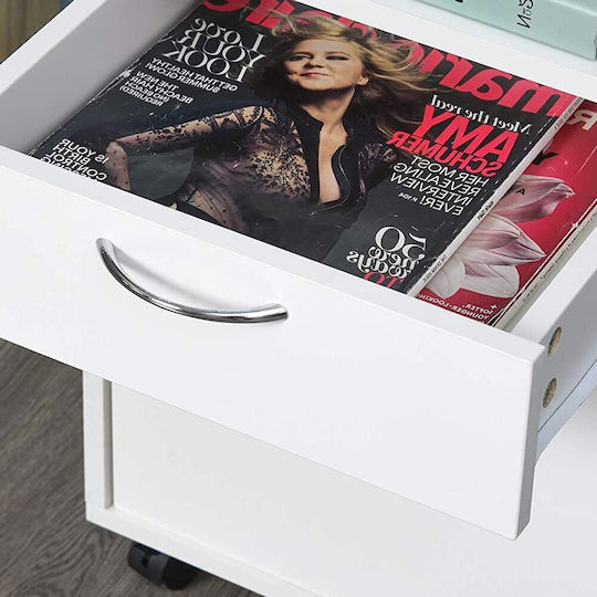 Office Storage MDF Drawer with Wheels & Drawers White L40xW35xH60cm
