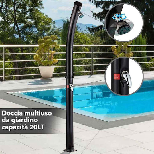 Bakaji Solar Pool Shower Made of PVC with Width 11.5cm Black