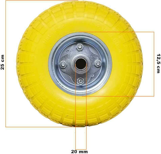 Bakaji 02839107 Räder aus Polyurethan für Kinderwagen 250mm