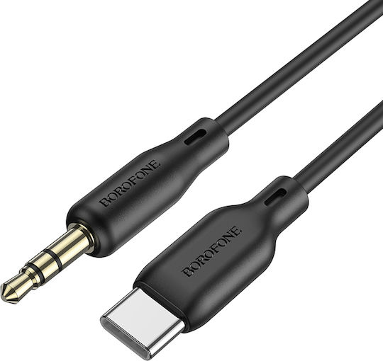 Borofone USB 2.0 Cable USB-C male - 3.5mm Μαύρο 1m 2341
