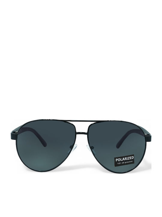 Riverio Men's Sunglasses with Black Metal Frame and Gray Polarized Lens RV6042574