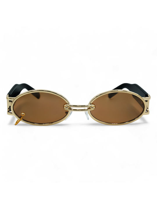 Riverio Women's Sunglasses with Gold Frame and Brown Lens