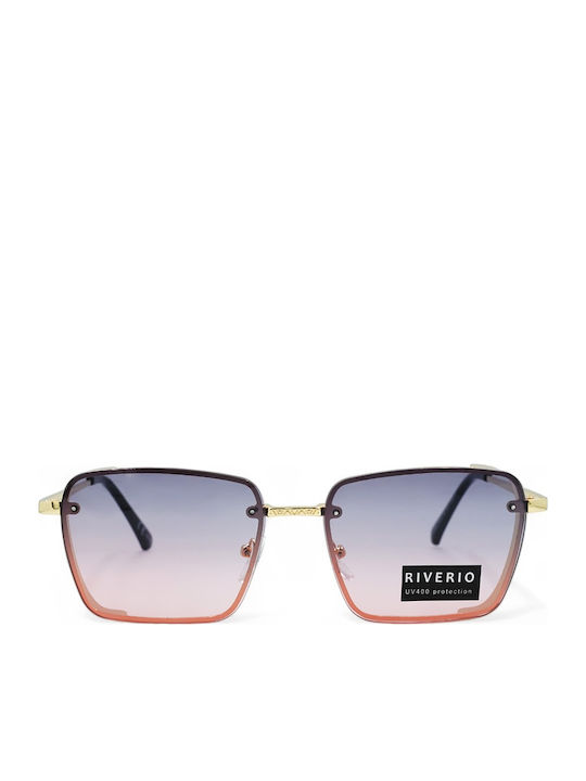 Riverio Damen Sonnenbrille mit Gold Metall Gestell und Gray Verlaufsfarbe Linse RV42381