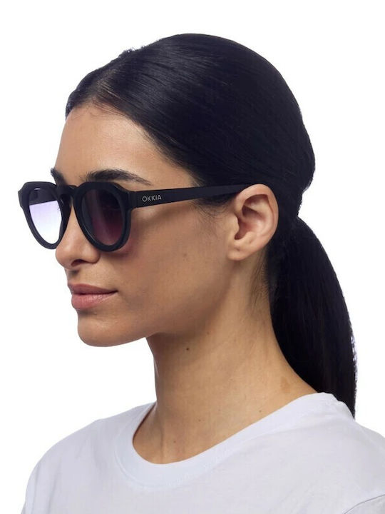 Okkia Zeno Unisex Γυαλιά Ηλίου με Καφέ Ταρταρούγα Κοκκάλινο Σκελετό και Μαύρο Φακό