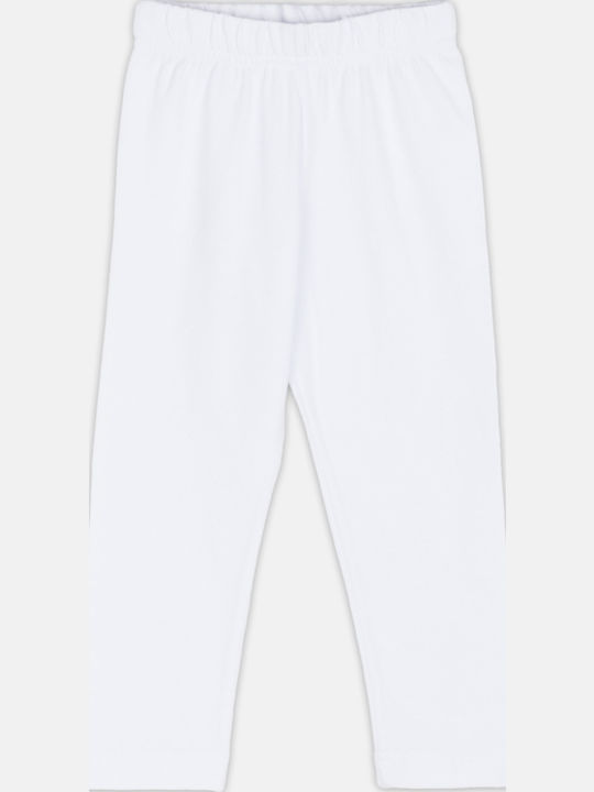 Kids Leggings Set Long White, Lilac Summer Flowers
