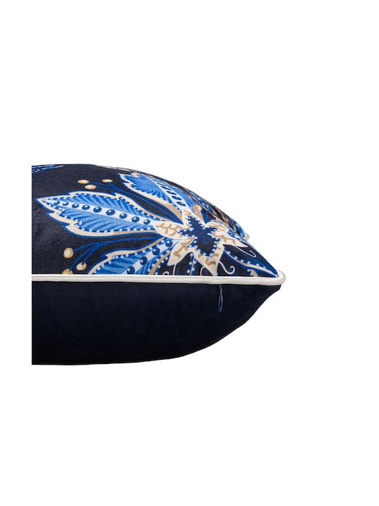 Lenjerii Deosebite Калъф За Възглавница От Кадифе Сини Цветя 43x43см