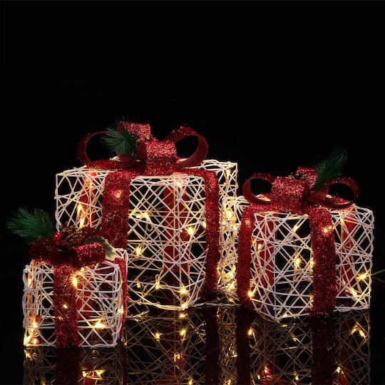 Bakaji Bakaji Set of 3 Lighted Christmas Gift Boxes Indoor Outdoor Decoration