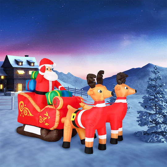 Inflatable Santa Claus in Sleigh Red