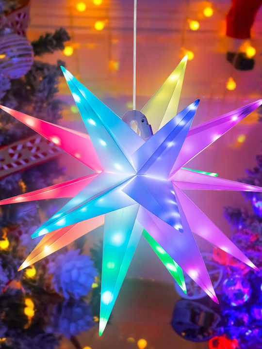 Bakaji Plastic Illuminated Christmas Decorative Pendant Star