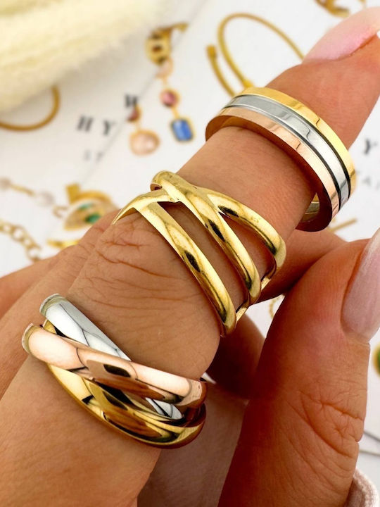 Celestria Damen Ring aus Stahl Vergoldet