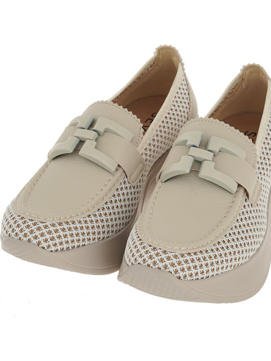 Γυναικεία Loafers σε Μπεζ Χρώμα