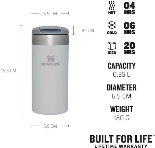 Stanley AeroLight Transit Glass Thermos Stainless Steel BPA Free 350ml Hydrangea