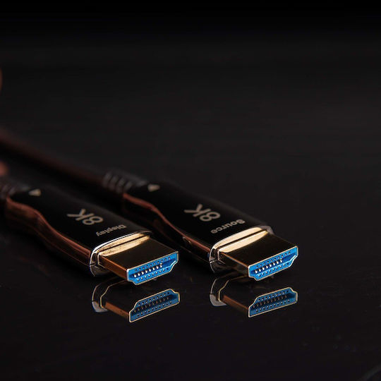 Claroc HDMI 2.1 Ултра Висока Скорост 48Gbps 4K 120Hz HDR VRR HDMI Кабел HDMI Мъжки - HDMI Мъжки 60м Черен