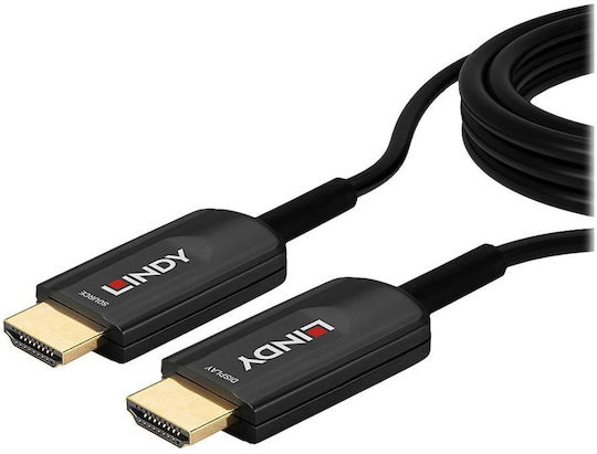 Lindy HDMI 2.1 Ultra High Speed 48Gbps 4K 120Hz HDR VRR Cable HDMI male - HDMI male 20m Μαύρο