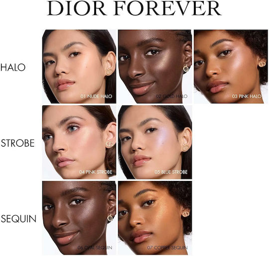 Dior Forever Glow Luminizer Spectacular Highlighting Powder Long Wear Infused Hyaluronic Acid 6g 01 Nude Halo
