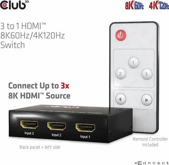 Club3D 3 ports HDMI Суич CSV-1381