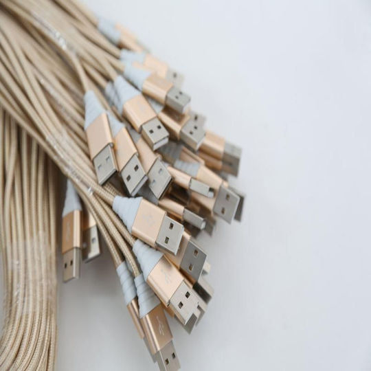 Omega Fabric Плетена USB 2.0 до микро USB кабел Златист 1м (OUFBB3MGL) 1бр